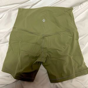 Lululemon bike shorts, size 6, green